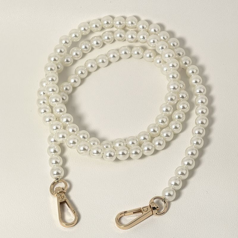 包包带子米白珍珠链条女斜挎肩带手挽链单买挎包链手机链扩音器链