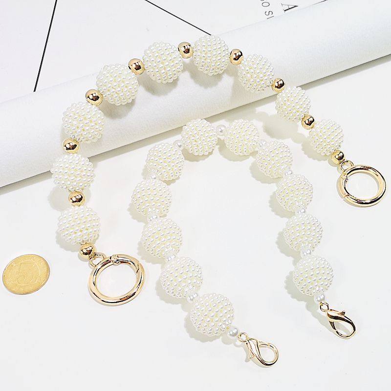 串珍珠手提包链子手机链腋下包带单肩斜挎包配饰手腕手工diy带子