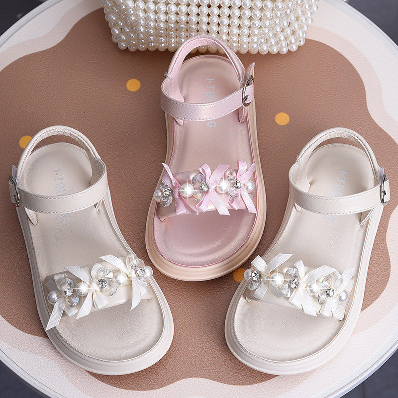 女童凉鞋儿童公主风沙滩鞋2026夏季新款露趾童鞋小女孩防滑软底鞋