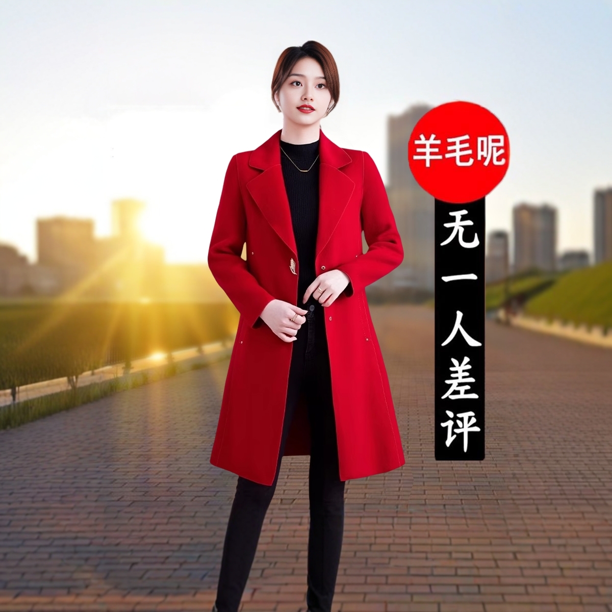 高端双面羊绒2025新款妈妈冬季中长款毛呢外套女西装大码保暖奢华