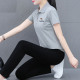 宽松妈妈时尚 品牌高档纯棉运动套装 短袖 2025新款 休闲两件套 女夏季