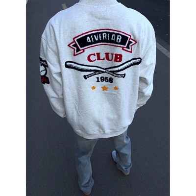 免费试穿~刺绣圆领卫衣男款秋季