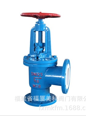 美科阀门直销碳钢角式衬氟截止阀J44F46-16C J44F46-25C