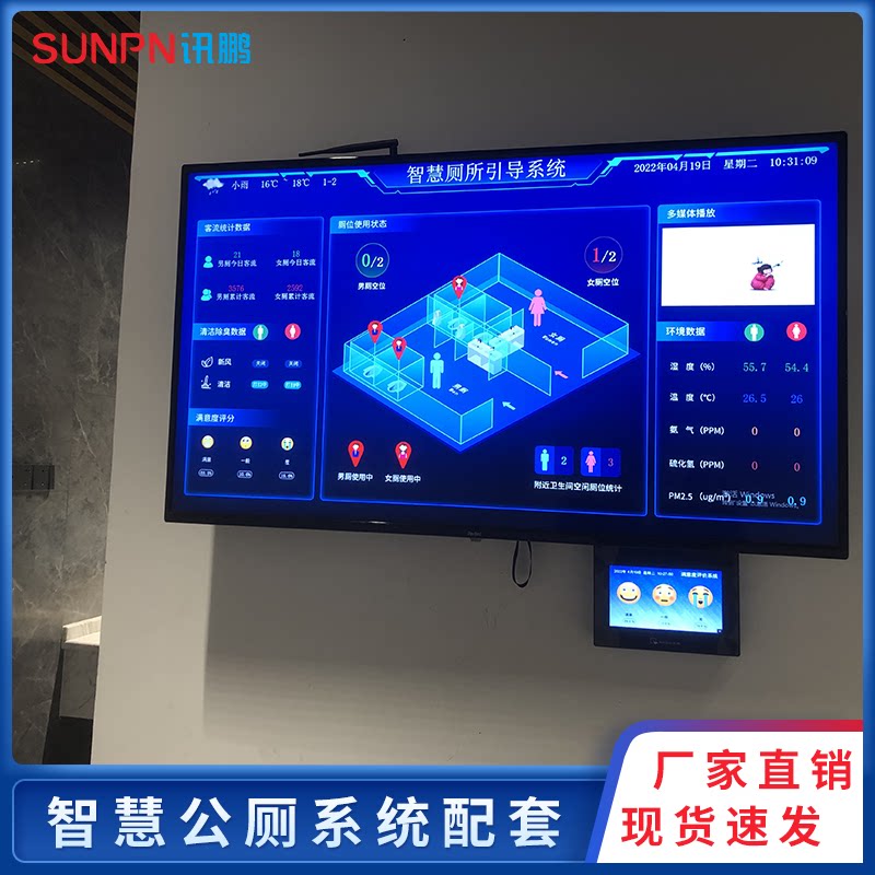 智慧厕所卫生间智能化引导系统公厕有人无人状态显示屏服务区蹲位