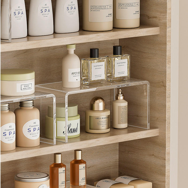 镜柜下收纳盒分层隔板化妆浴室柜分层整理架洗手间镜柜置物架挡