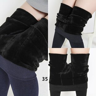 加厚胖高弹力显瘦踩脚打底裤 袋装 七彩棉保暖一体裤 大码 款