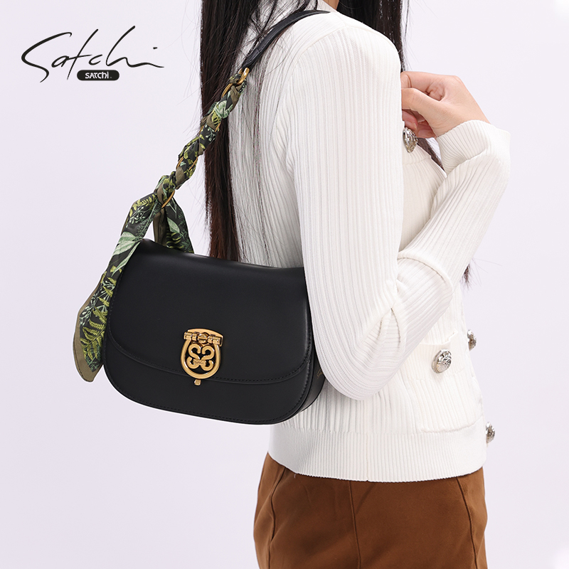 丝巾撞色 长短双肩带