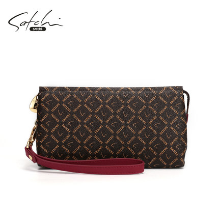 SATCHI/沙驰手拿包时尚PVC女包大容量多隔层耐用手机包送老婆