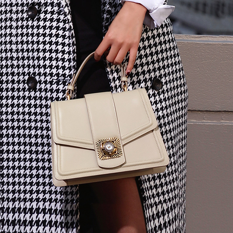 satchi/沙驰女包高级感真皮轻奢手提包优雅通勤单肩斜挎包