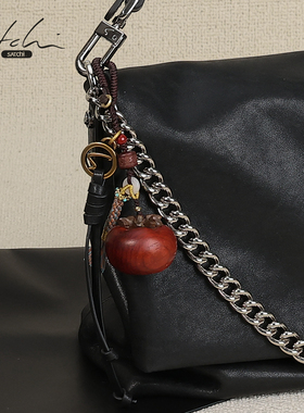 SATCHI/沙驰柿柿如意挂件 头层牛皮包包配件质感小众挂饰