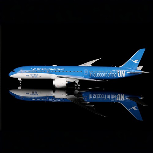 SQ Wings厦门航空波音787-9飞机模型联合国彩绘1:200高端合金收藏