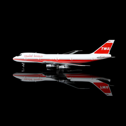 HX Model美国环球航空波音747-100飞机模型1:400成品合金收藏摆件