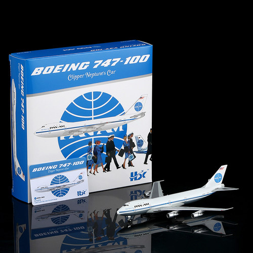 HX Model泛美航空波音747-100飞机模型1:400合金收藏摆件复古涂装