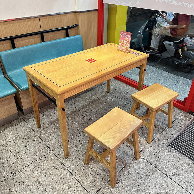 面馆粉店汉堡店实木桌子桌椅组合