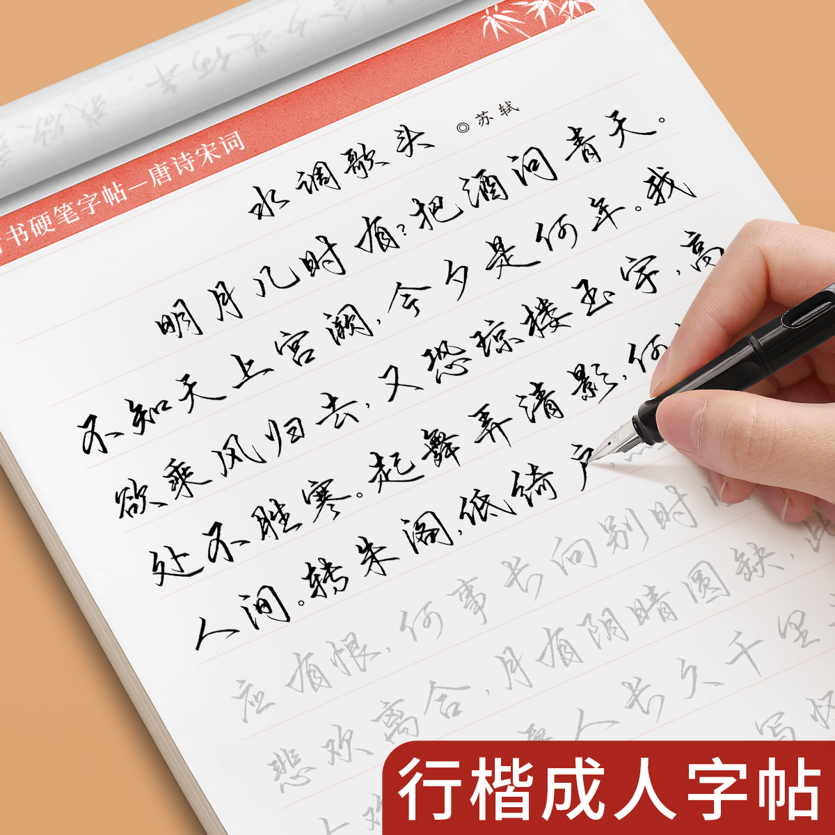 行楷字帖成人练字行书临摹练字帖成年硬笔书法练字本每日一练初中生高中生专用钢笔练字本男女生控笔训练速成写字帖小学古诗词极简
