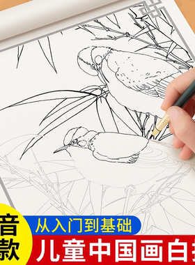 中国画白描描摹画入门国风工笔画