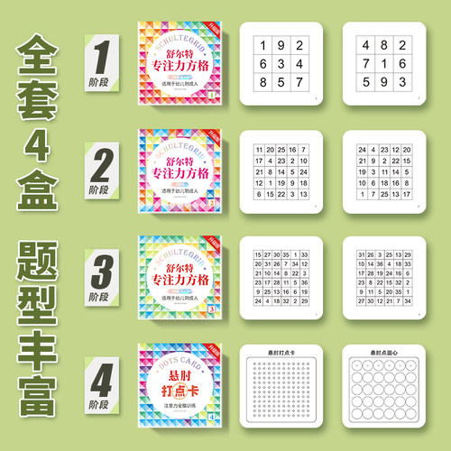 舒尔特方格训练卡早教潜能开发卡