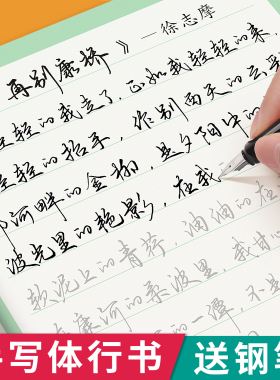 行楷字帖成人练字行书描红练字帖成年钢笔书法写字帖男生女生练字本描红初中高中生大学生大人专用练习写字字帖速成初学者临摹行草