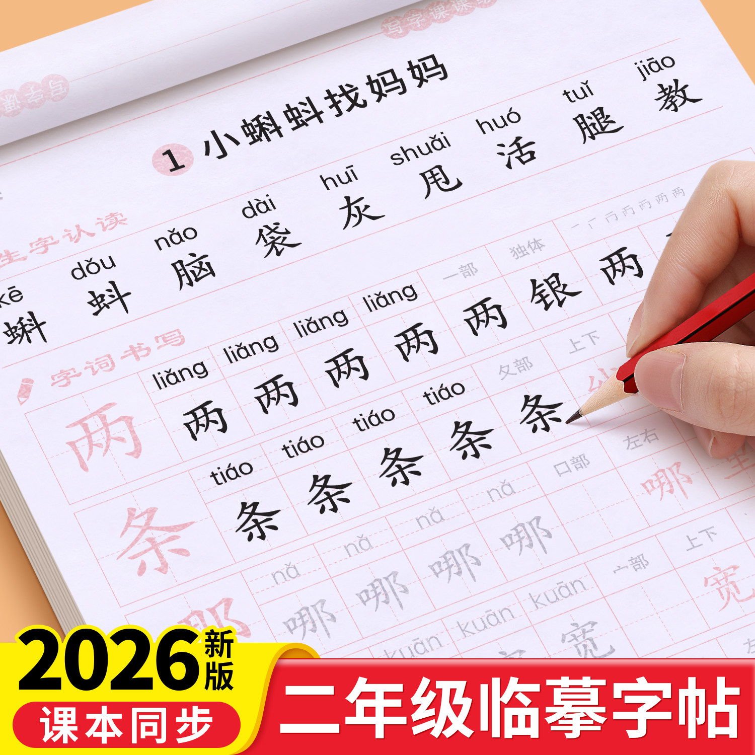 二年级同步字帖上册下册小学生专用练字帖人教版语文写字课课练2小学课本生字练习册部编版一课一练硬笔书法临摹贴练字每日一练