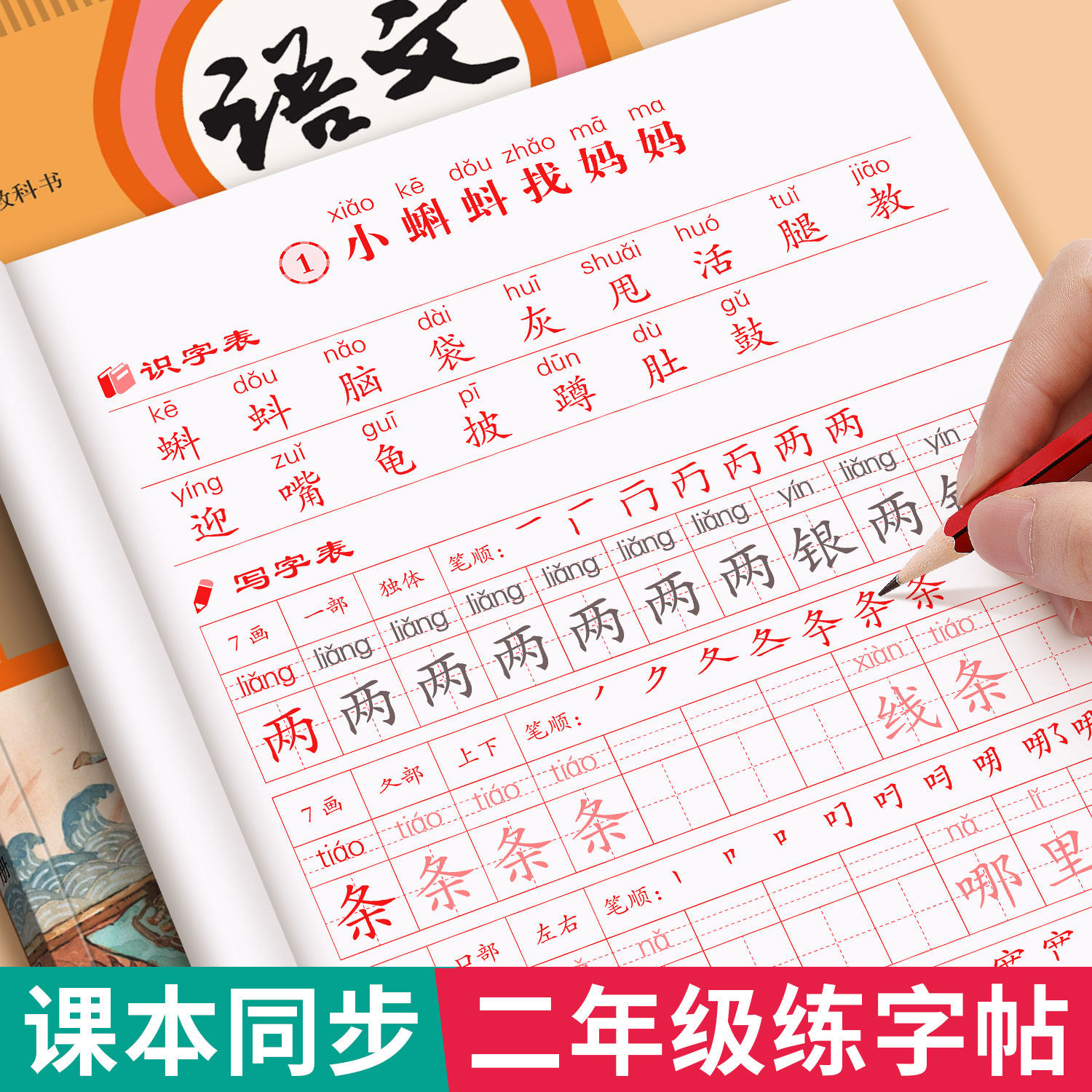 2026新版二年级下册练字帖人教版语文同步字帖小学生专用2上学期课本同步教材练字帖写字课课练课文生字描红钢笔字帖练字每日一练