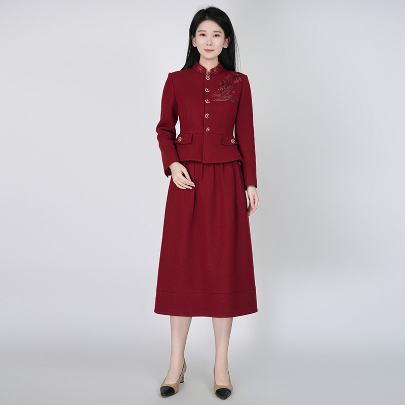 浒城古娘新款绵羊毛小香风复古优雅气质长袖新中式国风套装女春秋,女装/女士精品,时尚套装,淘宝优惠券,粉丝福利购,淘宝优惠卷