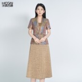 夏季 中式 张和才蜀锦 气质精致高级感女短袖 婉音套装 大师系列