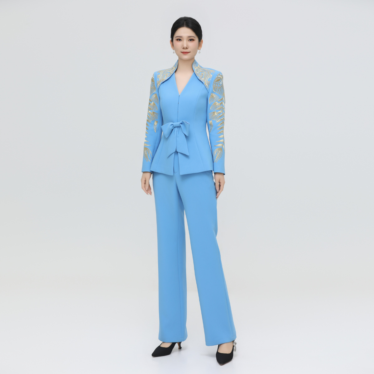 hcgn/浒城古娘刺绣蝴蝶结套装