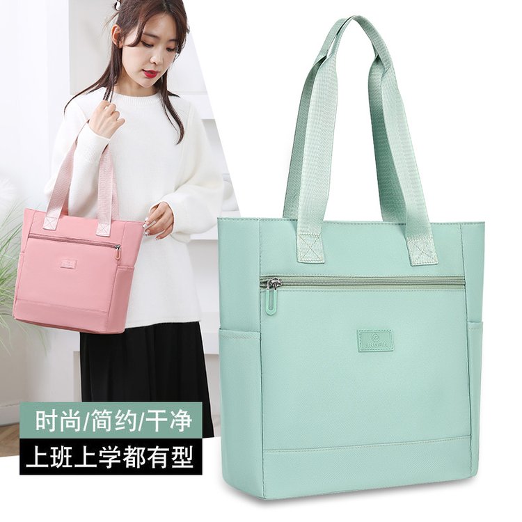女士手提包通勤单肩包2023新款大容量尼龙布简约休闲托特包大包女
