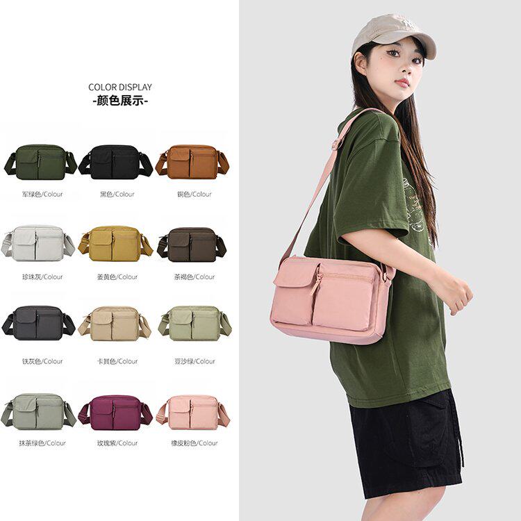 圣喜路新款简约纯色单肩包女时尚斜挎包日常通勤百搭手机小方包潮