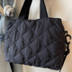 大容量羽绒服托特包2026春季 手拎单肩包轻便菱格通勤手提包潮 新款