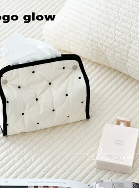 gogo glow卷筒抽纸盒家用黑色波点收纳纸巾餐厅创意可爱纸巾袋