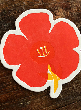 进口棉纸日式香薰卡花朵书签迷你婚礼伴手礼小红花祝福吊牌