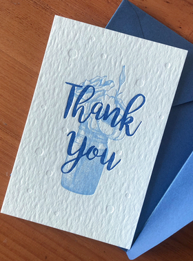 Thankyoucard 感谢卡母亲节教师节感恩节商务贺卡简约进口棉纸