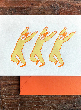 创意插画贺卡趣味ins风折叠卡信封内页活版印刷生日情侣闺蜜通用