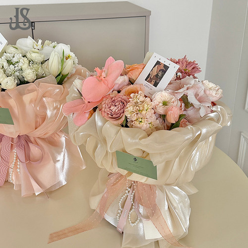 仿真丝包花布小香风花束diy材料