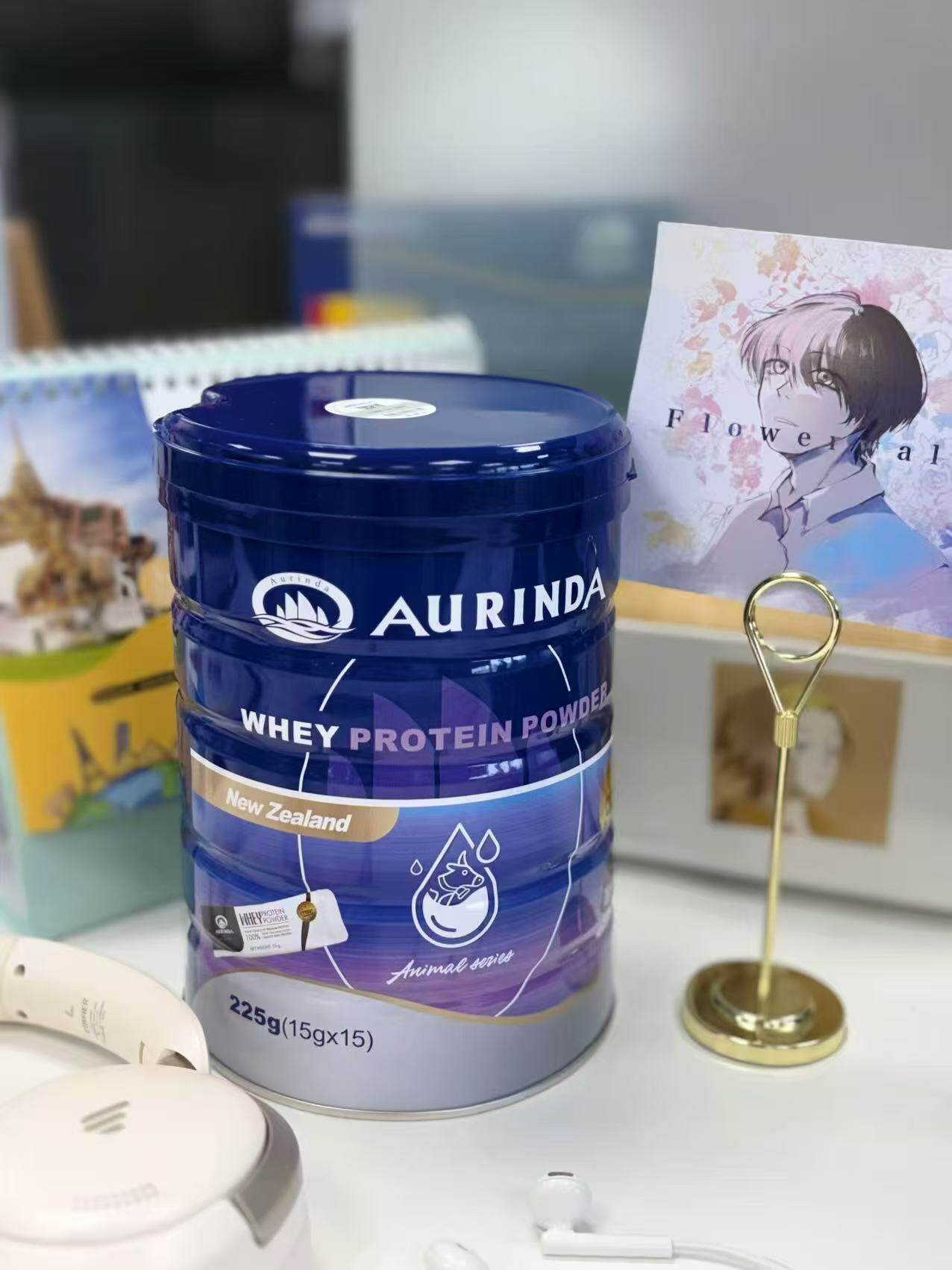 新西兰正品澳琳达乳清蛋白粉225克（15g*15）男女通用高蛋白便携