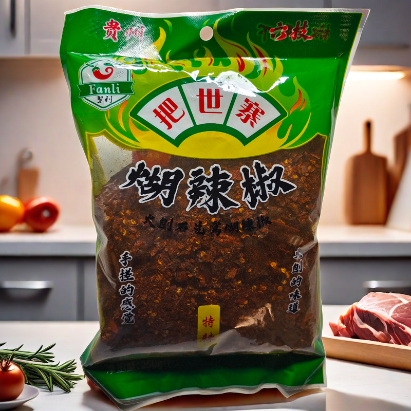 贵州柴火糊辣椒面海椒面六枝把世寨辣椒粉手搓辣椒粉蘸水煳辣椒