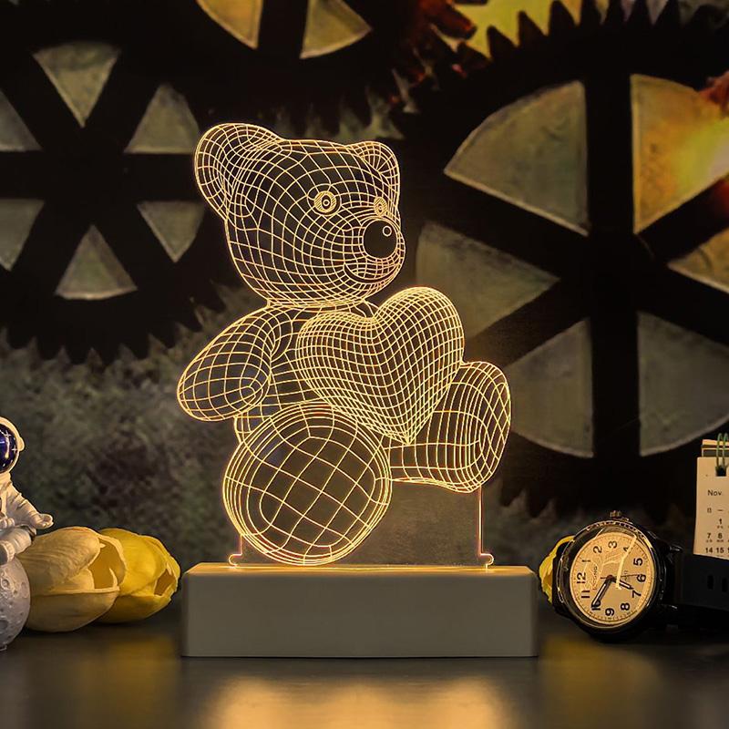 创意梦幻3d小夜灯卡通台灯插电款卧室床头灯儿童睡觉夜光浪漫礼物