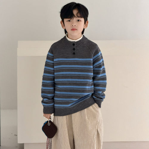 男童秋冬款毛衣儿童冬季加厚线衣2025新款大童装冬装针织衫潮男孩