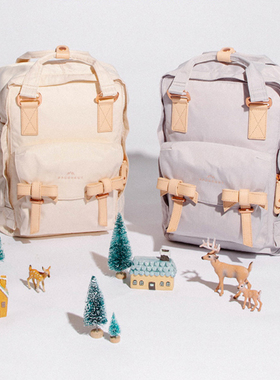 DOUGHNUT甜甜圈双肩包可爱森系甜美蝴蝶结扎染粉书包女生新品包包