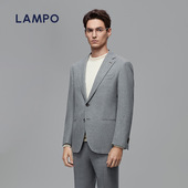 羊毛法兰绒西装 外套 蓝豹男士 西服上衣商务正装 法兰绒 LAMPO