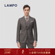 丝羊毛 LAMPO 蓝豹西装 男套装 商务戗驳领新郎结婚西服
