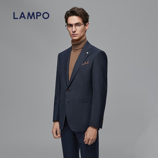 西服上衣商务美丽诺羊毛西装 蓝豹男士 LAMPO 外套男 进口羊毛