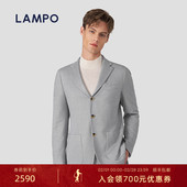 3D针织 LAMPO 蓝豹男士 西服外套针织印花商务套装 西装