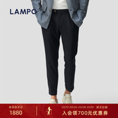 可机洗羊毛 LAMPO 蓝豹男士 休闲裤 高腰那不勒斯休闲裤