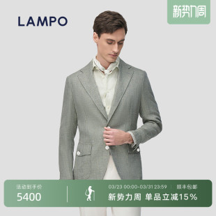 亚麻 单西服亚麻混纺商务休闲西装 羊毛 蓝豹男士 外套 LAMPO