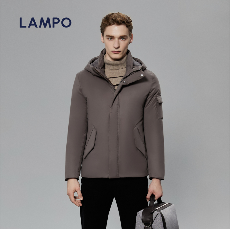 lampo蓝豹羽绒服中长款