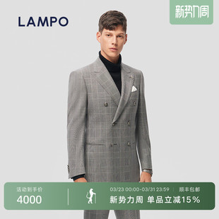 蓝豹意大利130支西服上衣复古双排扣西装 LAMPO 外套 130S