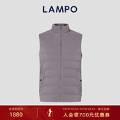 羽绒服桃皮绒立领商务鹅绒马甲 蓝豹男士 桃皮绒 LAMPO