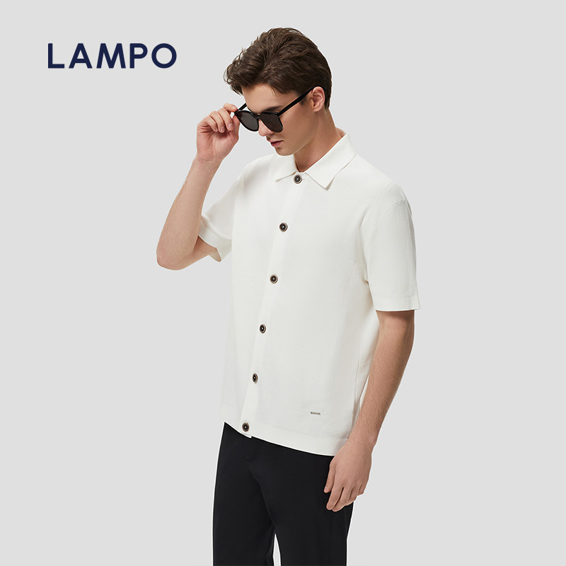 LAMPO/蓝豹商务翻领开衫polo衫